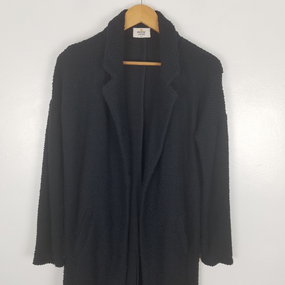 Marine Layer Birdseye Textured Open Front Longlin… - image 5